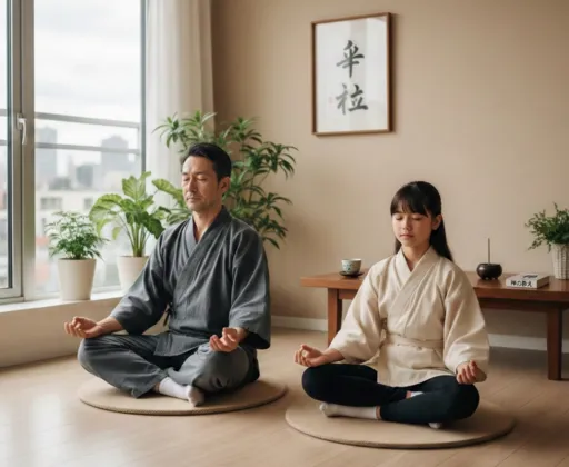 座禅する親子のイメージ